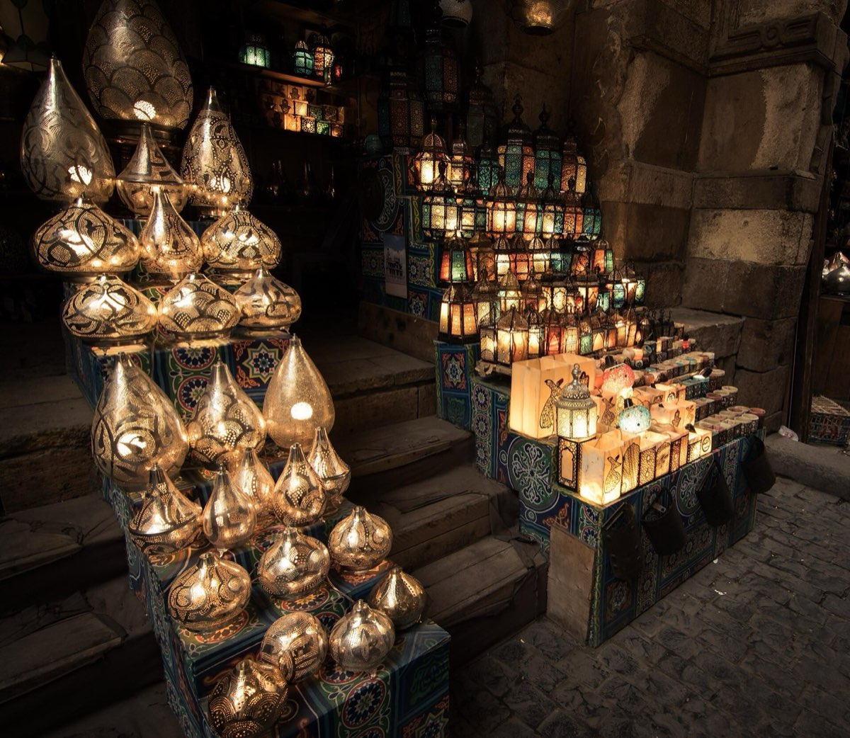 Khan el-Khalili bazaar in the evening